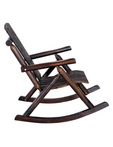 Outsunny Outdoor Rocking Chair Fir Wood Rustic Patio Adirondack Rocking Chair Traditional Rustic Style & Pure Comfort 84A-065