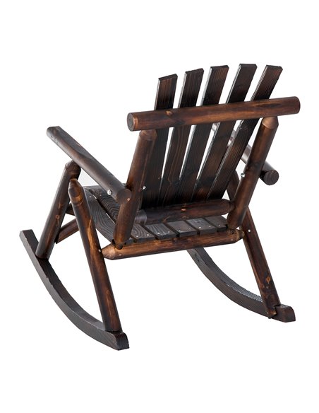Outsunny Outdoor Rocking Chair Fir Wood Rustic Patio Adirondack Rocking Chair Traditional Rustic Style & Pure Comfort 84A-065 - pic 62722 | FastDaddyshop