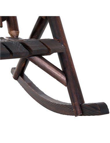 Outsunny Outdoor Rocking Chair Fir Wood Rustic Patio Adirondack Rocking Chair Traditional Rustic Style & Pure Comfort 84A-065