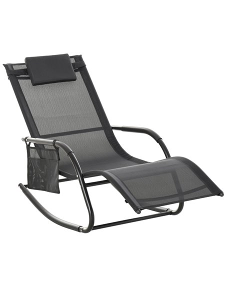 Outsunny Breathable Mesh Rocking Chair, Black 84A-160V70BK - pic 62724 | FastDaddyshop