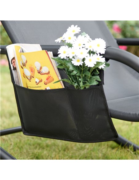Outsunny Breathable Mesh Rocking Chair Patio Rocker Lounge for Indoor & Outdoor Recliner Seat w/ Removable Headrest for Garden a - pic 62732 | FastDaddyshop
