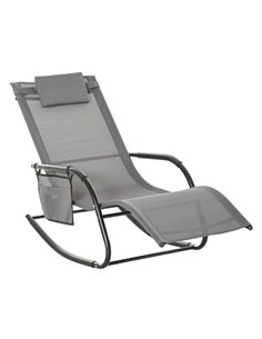 Outsunny Breathable Mesh Rocking Chair, Grey 84A-160V70CG