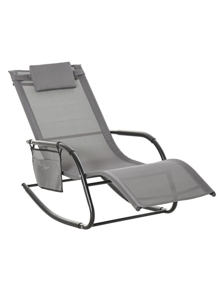 Outsunny Breathable Mesh Rocking Chair, Grey 84A-160V70CG - pic 62733 | FastDaddyshop