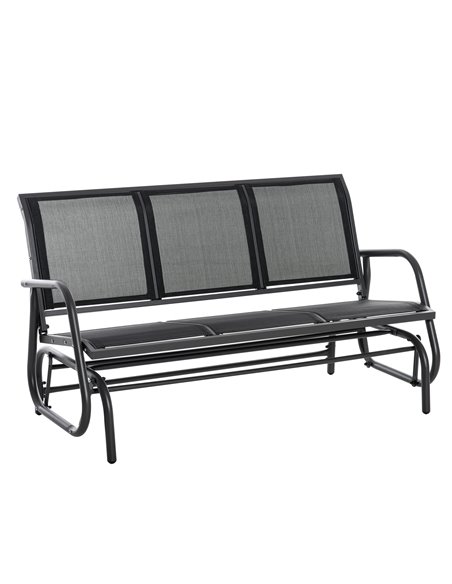 Outsunny 3-Seat Glider Rocking Chair for 3 People, Black 84B-531 - pic 62760 | FastDaddyshop