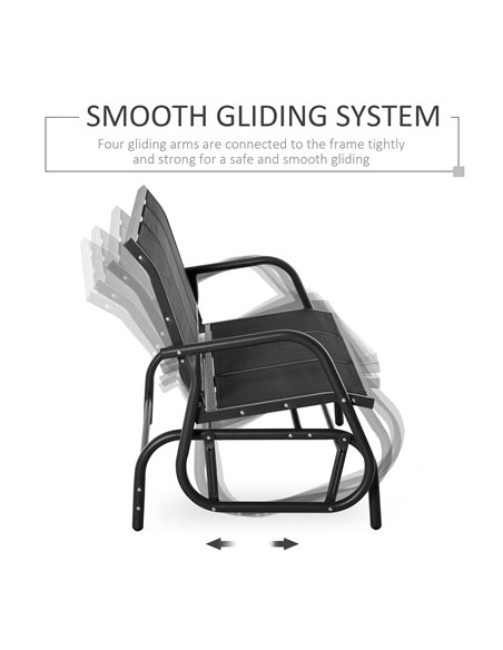 Outsunny 3-Seat Glider Rocking Chair for 3 People Garden Bench Patio Furniture Metal Frame 84B-531 - pic 62763 | FastDaddyshop