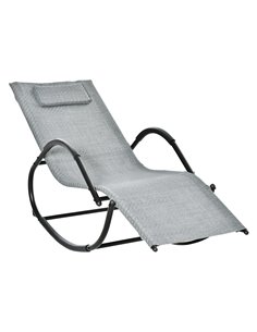 Outsunny Rocking Chair Zero Gravity Rocking Lounge Chair, Grey 84B-679GY