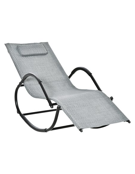 Outsunny Rocking Chair Zero Gravity Rocking Lounge Chair, Grey 84B-679GY - pic 62778 | FastDaddyshop