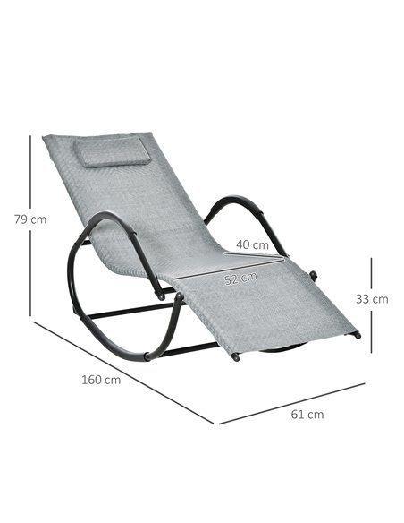 Outsunny Rocking Chair Zero Gravity Rocking Lounge Chair Rattan Effect Patio Rocker w/ Removable Pillow Recliner Seat Breathable - pic 62780 | FastDaddyshop