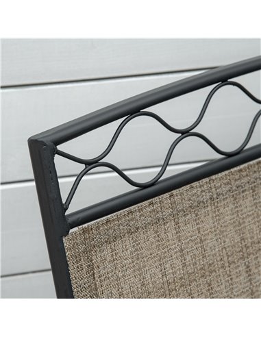 Outsunny Double Outdoor Glider Chair, 2 Seater Patio Rocking Chairs, Swing Bench w/ Tempered Glass Table, Mesh Fabric for Backya