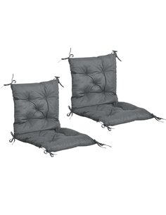 Outsunny Set of 2 Outdoor Seat Cushions 50W x 98L x 8Dcm Comfortable Seat Pad with Backrest for Sunbeds, Rocking Chairs, Lounger