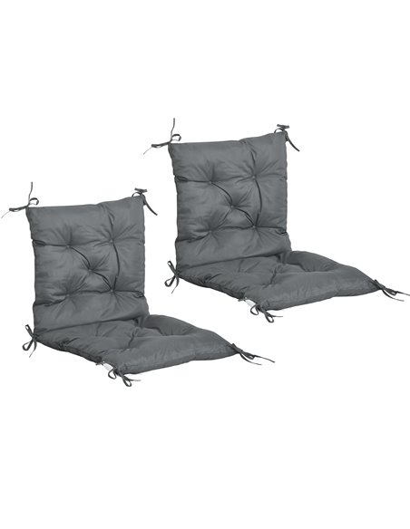 Outsunny Set of 2 Outdoor Seat Cushions 50W x 98L x 8Dcm Comfortable Seat Pad with Backrest for Sunbeds, Rocking Chairs, Lounger - pic 62823 | FastDaddyshop