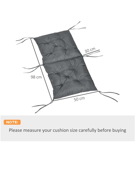 Outsunny Set of 2 Outdoor Seat Cushions 50W x 98L x 8Dcm Comfortable Seat Pad with Backrest for Sunbeds, Rocking Chairs, Lounger - pic 62825 | FastDaddyshop