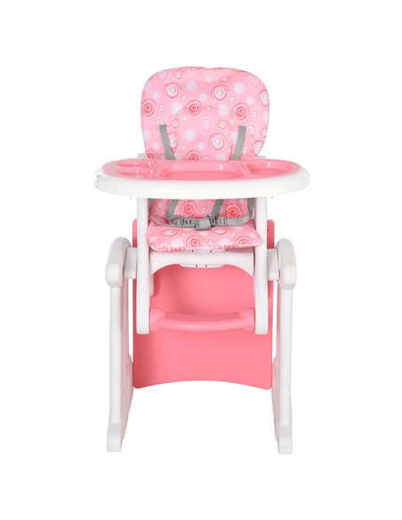 HOMCOM HDPE 3-in-1 Baby Booster High Chair Pink - pic 6283 | FastDaddyshop