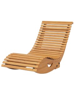 Outsunny Wooden Rocking Chair with Slatted Seat, Teak 84G-210V01TK