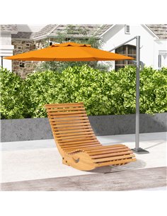 Outsunny Wooden Rocking Chair with Slatted Seat, Teak 84G-210V01TK 2
