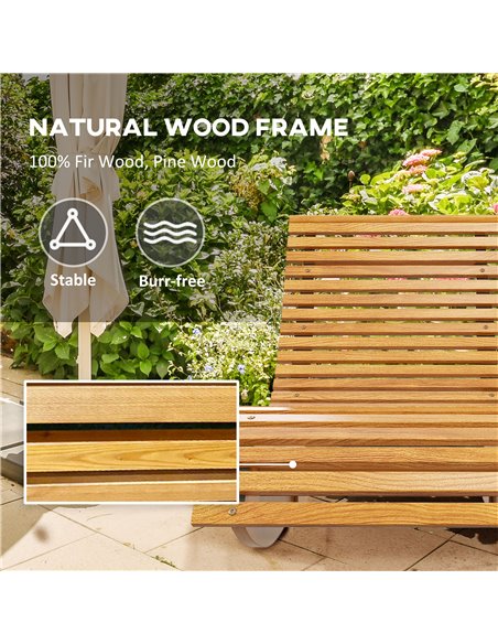 Outsunny Wooden Rocking Chair with Slatted Seat, Outdoor Furniture, 130cm x 60cm x 60cm, Teak 84G-210V01TK - pic 62837 | FastDaddyshop