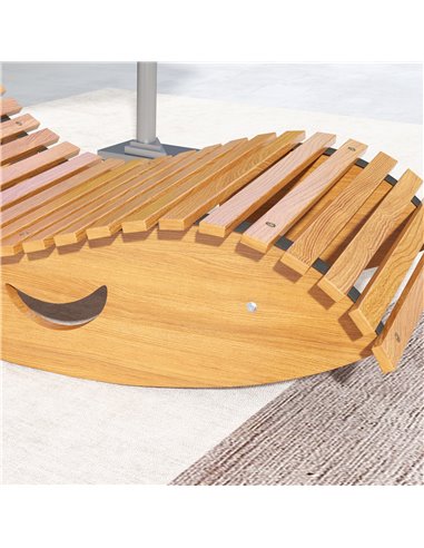 Outsunny Wooden Rocking Chair with Slatted Seat, Outdoor Furniture, 130cm x 60cm x 60cm, Teak 84G-210V01TK