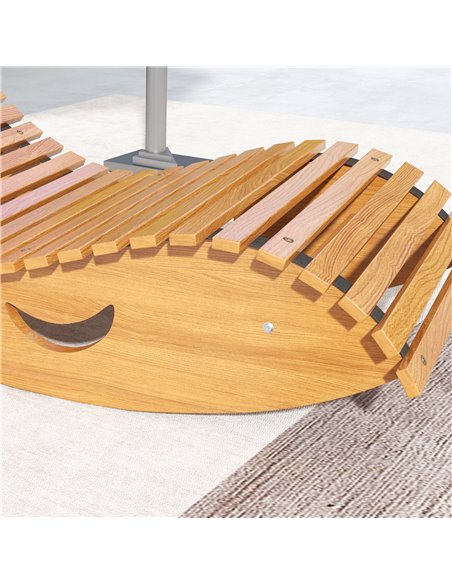 Outsunny Wooden Rocking Chair with Slatted Seat, Outdoor Furniture, 130cm x 60cm x 60cm, Teak 84G-210V01TK - pic 62839 | FastDaddyshop