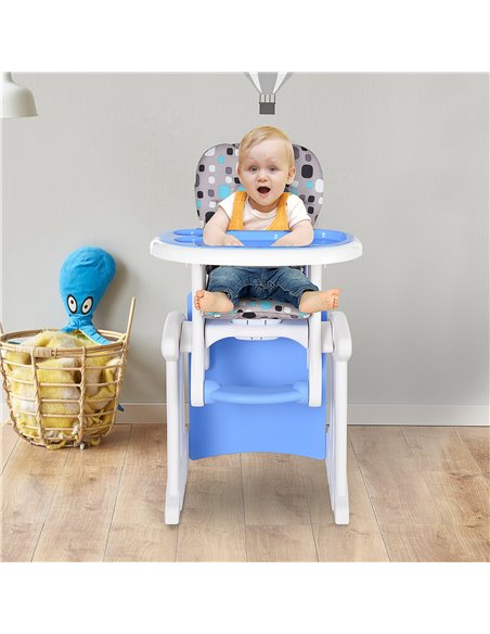 HOMCOM HDPE 3-in-1 Baby Booster High Chair Blue - pic 6284 | FastDaddyshop