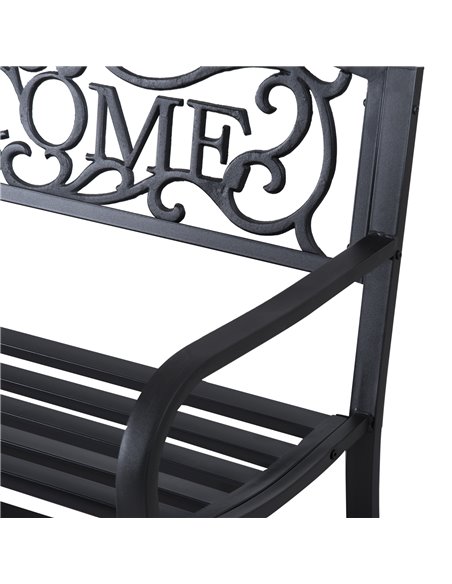 Outsunny 2 Seater Metal Garden Bench Patio Outdoor Park Porch Chair 840-037 - pic 62856 | FastDaddyshop