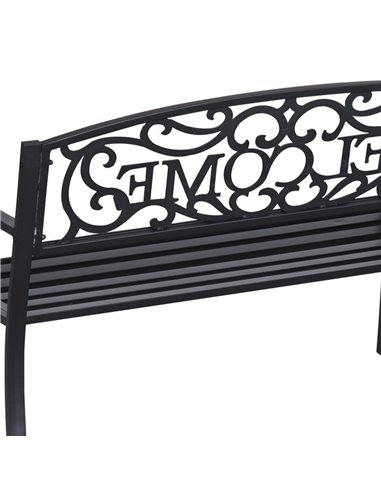 Outsunny 2 Seater Metal Garden Bench Patio Outdoor Park Porch Chair 840-037