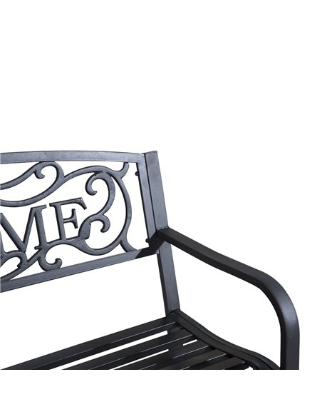 Outsunny 2 Seater Metal Garden Bench Patio Outdoor Park Porch Chair 840-037 - pic 62858 | FastDaddyshop