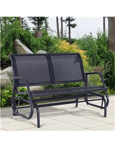 Outsunny 2-Person Outdoor Swing Gliding Bench, Black 01-0893 2