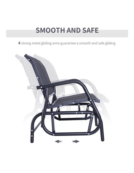 Outsunny 2-Person Outdoor Glider Bench Patio Double Swing Gliding Chair Loveseat w/Power Coated Steel Frame for Backyard Garden  - pic 62863 | FastDaddyshop
