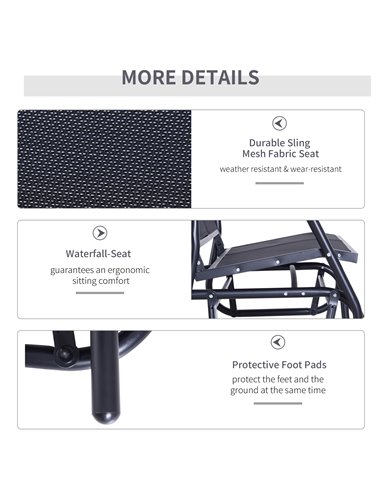 Outsunny 2-Person Outdoor Glider Bench Patio Double Swing Gliding Chair Loveseat w/Power Coated Steel Frame for Backyard Garden 