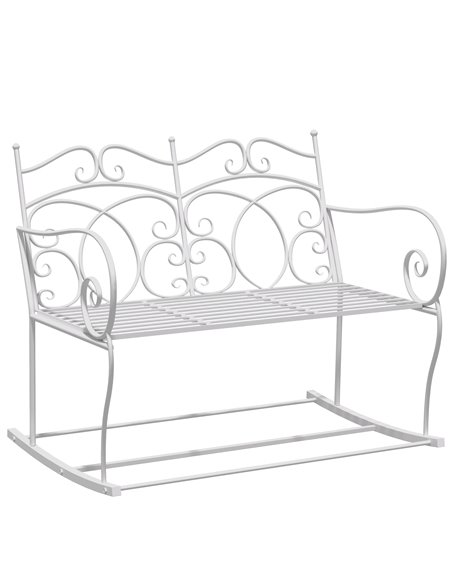 Outsunny Garden Outdoor 2 Seater Rocking Bench, White 84B-078 - pic 62886 | FastDaddyshop