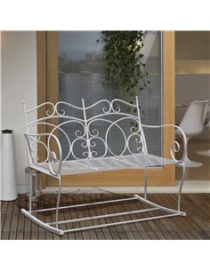 Outsunny Garden Outdoor 2 Seater Rocking Bench, White 84B-078 2