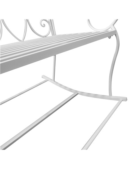 Outsunny Patio 2 Seater Rocking Bench Steel Garden Outdoor Garden Loveseat Chair w/ Decorative Backrest White 84B-078 - pic 62892 | FastDaddyshop