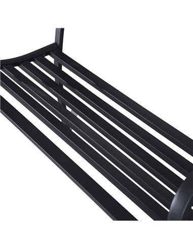 Outsunny 2 Seater Metal Garden Park Bench Porch Outdoor Furniture Patio Chair Seat Black 840-036