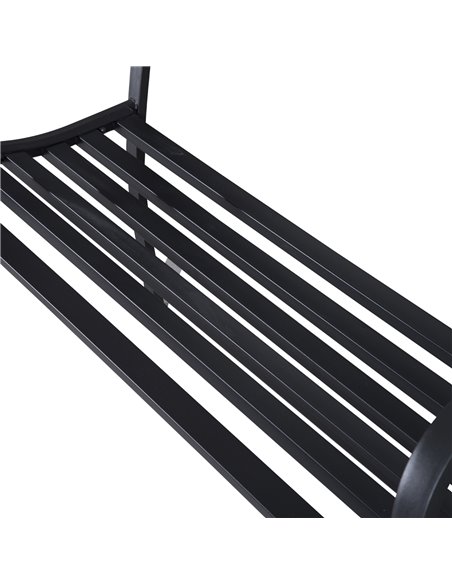 Outsunny 2 Seater Metal Garden Park Bench Porch Outdoor Furniture Patio Chair Seat Black 840-036 - pic 62920 | FastDaddyshop