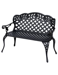 Outsunny 2 Seater Cast Aluminium Garden Bench, Black 84B-189