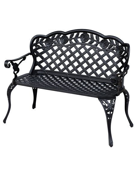 Outsunny 2 Seater Cast Aluminium Garden Bench, Black 84B-189 - pic 62949 | FastDaddyshop