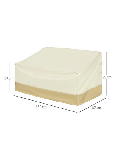 Outsunny Outdoor Furniture Cover for 3 Seat Rattan Chair, Waterproof 600D Oxford Cloth, 152 x 87 x 58-79 cm 84B-057
