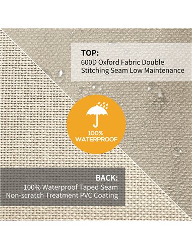 Outsunny Outdoor Furniture Cover for 3 Seat Rattan Chair, Waterproof 600D Oxford Cloth, 152 x 87 x 58-79 cm 84B-057