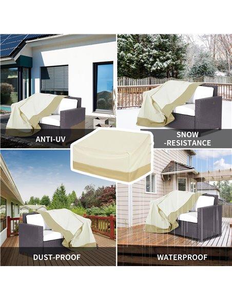 Outsunny Outdoor Furniture Cover for 3 Seat Rattan Chair, Waterproof 600D Oxford Cloth, 152 x 87 x 58-79 cm 84B-057 - pic 62963 | FastDaddyshop