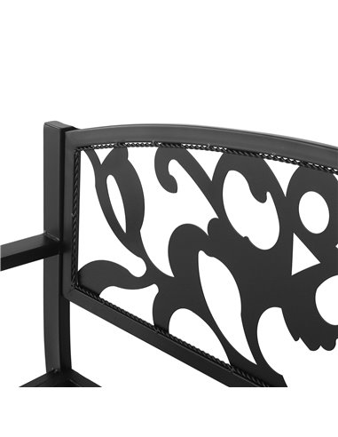 Outsunny Metal 2 Seater Patio Bench, Outdoor Garden Park Yard Furniture, Porch Chair, Black, 128L x 91H x 50W cm 84B-283