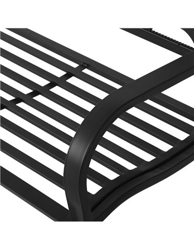 Outsunny Metal 2 Seater Patio Bench, Outdoor Garden Park Yard Furniture, Porch Chair, Black, 128L x 91H x 50W cm 84B-283