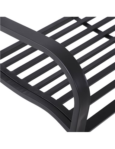 Outsunny 2 Seater Outdoor Patio Metal Garden Bench Yard Furniture Porch  Park Chair Loveseat Black 129L x 91H x 50W cm 84B-284