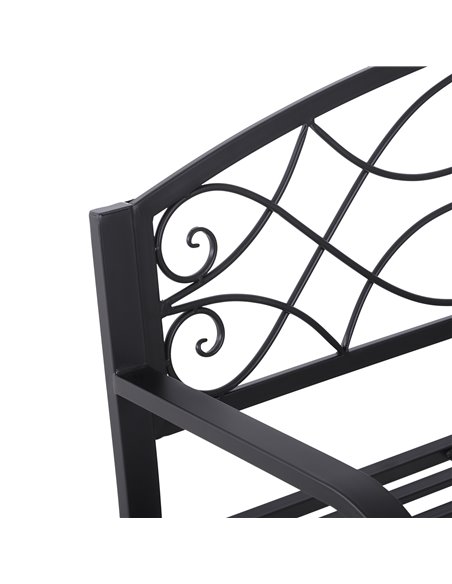Outsunny 2 Seater Outdoor Patio Metal Garden Bench Yard Furniture Porch  Park Chair Loveseat Black 129L x 91H x 50W cm 84B-284 - pic 62992 | FastDaddyshop