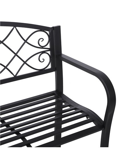 Outsunny 2 Seater Outdoor Patio Metal Garden Bench Yard Furniture Porch  Park Chair Loveseat Black 129L x 91H x 50W cm 84B-284 - pic 62993 | FastDaddyshop