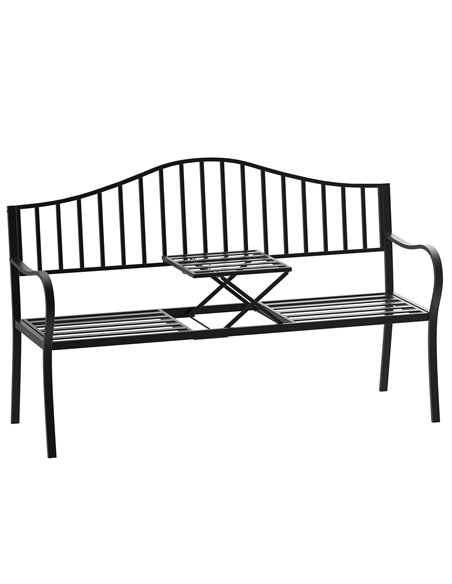 Outsunny Outdoor Garden Metal Frame Bench, Black 84B-241 - pic 63012 | FastDaddyshop