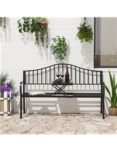 Outsunny Outdoor Garden Metal Frame Bench, Black 84B-241 2