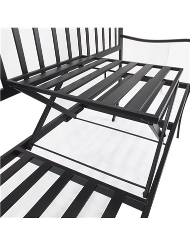Outsunny Outdoor Garden Metal Frame Bench, Black 84B-241