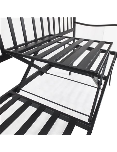 Outsunny Outdoor Garden Metal Frame Bench, Black 84B-241 - pic 63018 | FastDaddyshop