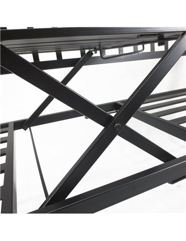Outsunny Outdoor Metal Frame Bench Patio Park Garden Seating Chair with Foldable Middle Table 84B-241