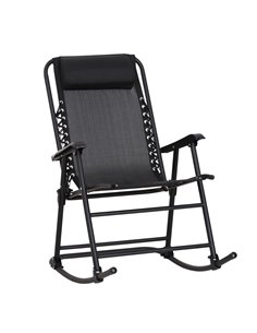Outsunny Foldable Outdoor Rocking Garden Chair, Black 84A-099BK